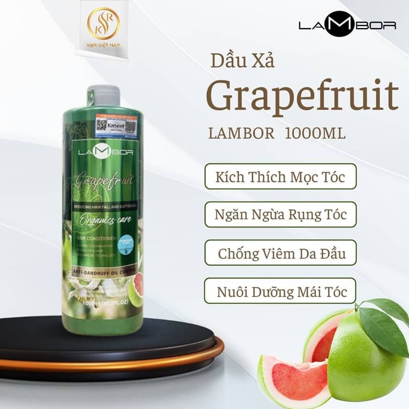 cặp gội xả - 1 Dầu xả bưởi Lambor 1000ml - Ngừa rụng - Kích thích mọc tóc - Image 1