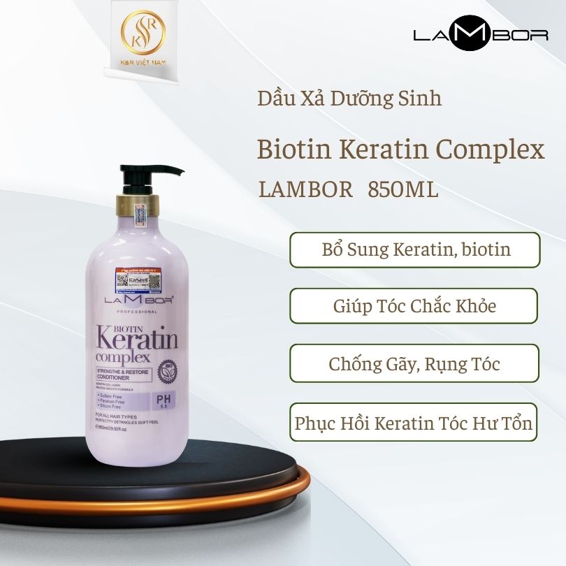 dx-duong-sinh-biotin-keratin-lambor-850.jpg Dầu Xả Dưỡng Sinh Biotin Keratin Complex 850ml - Image 1