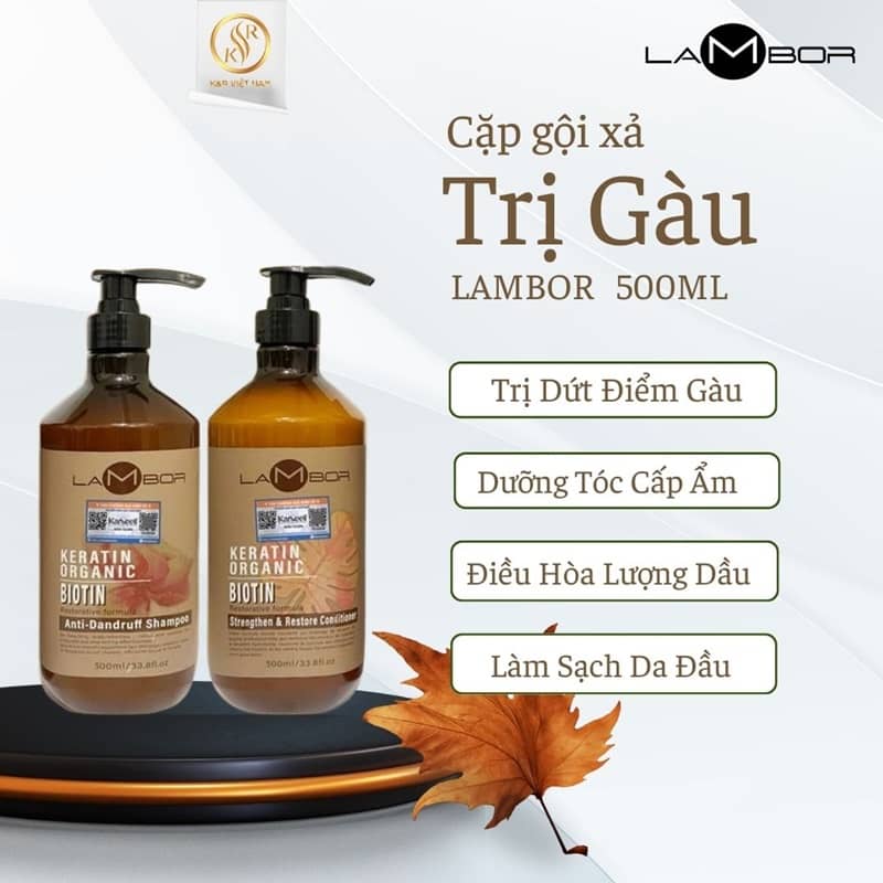 LAMBOR 500ML - 1 Bộ gội xả trị gàu Lambor 500ml - Image 1